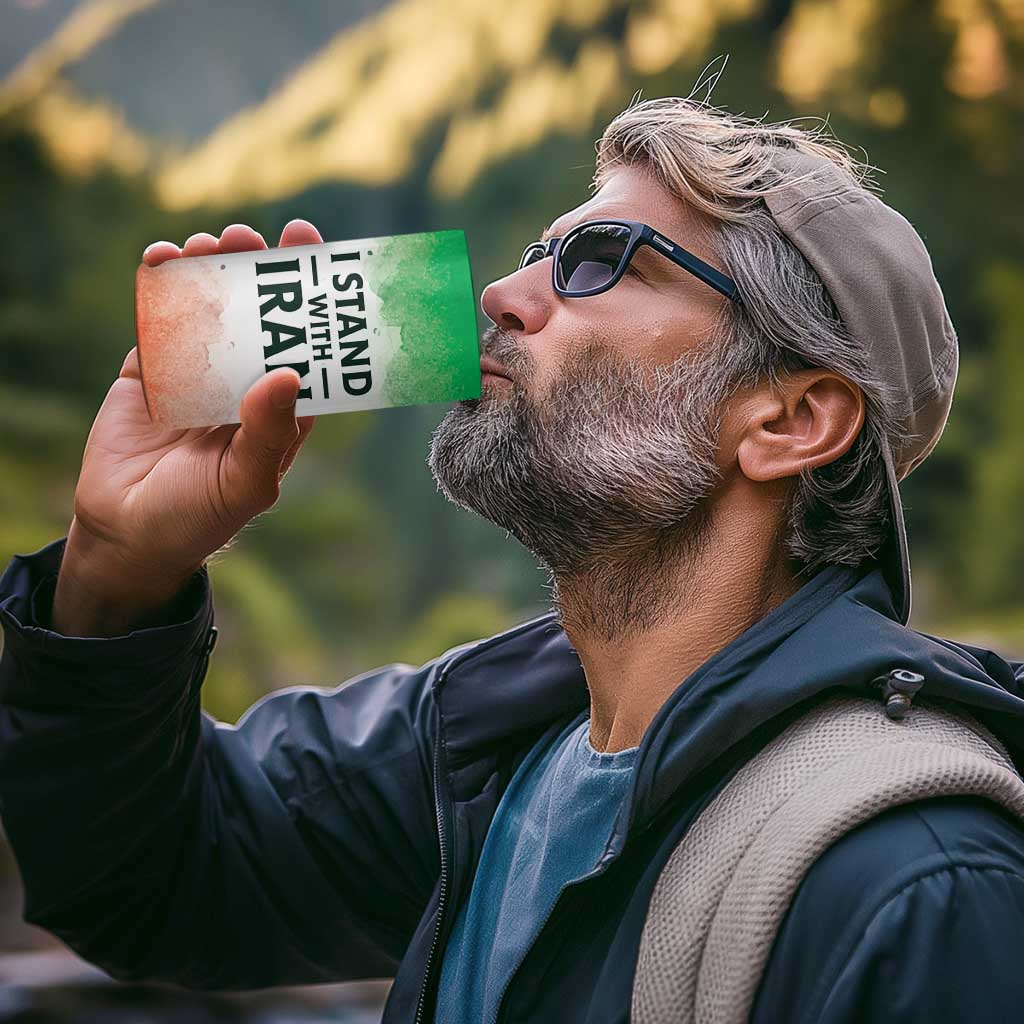 I Stand With Iran Personalized 4 in 1 Can Cooler Tumbler Freedom for the Iranian People