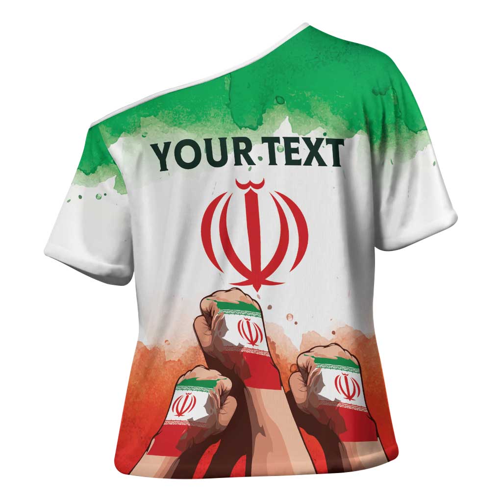 I Stand With Iran Personalized Cross Shoulder Shirt Freedom for the Iranian People