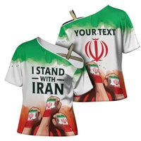 I Stand With Iran Personalized Cross Shoulder Shirt Freedom for the Iranian People