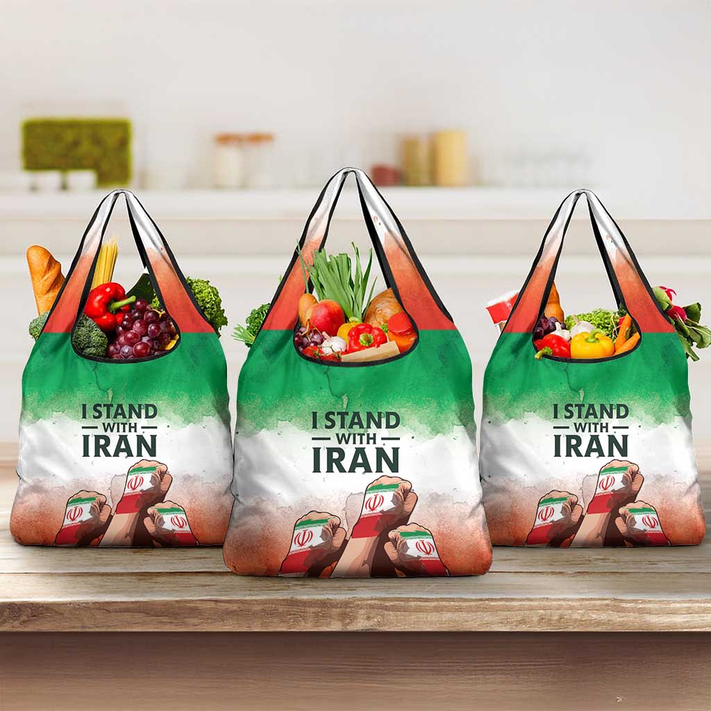 I Stand With Iran Grocery Bag Freedom for the Iranian People