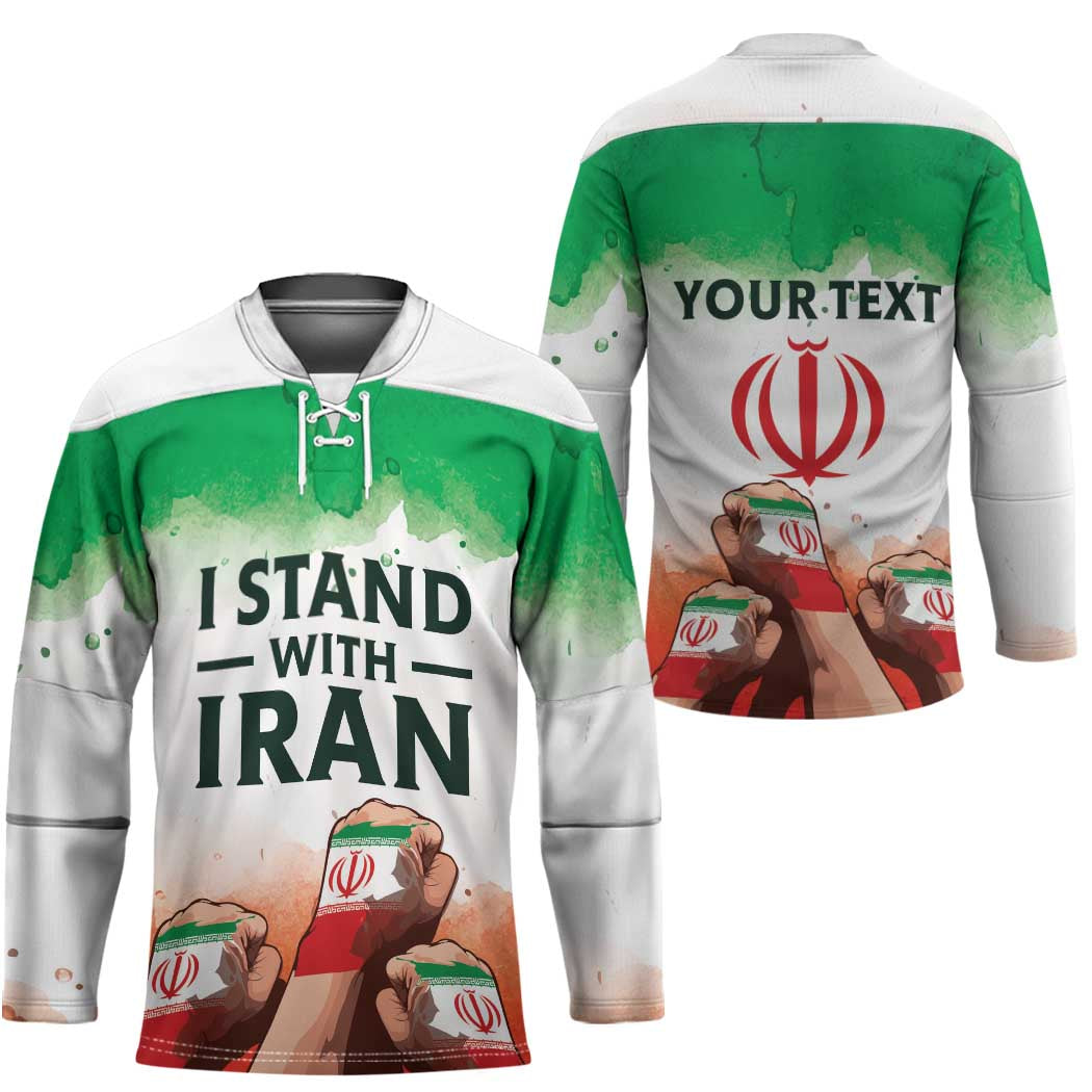 I Stand With Iran Personalized Hockey Jersey Freedom for the Iranian People