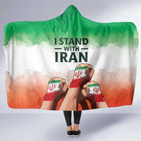 I Stand With Iran Hooded Blanket Freedom for the Iranian People