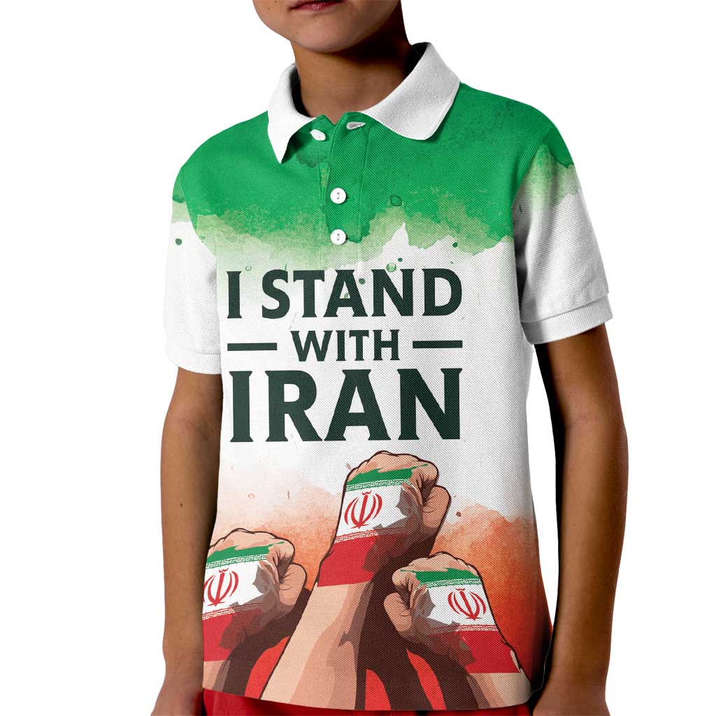 I Stand With Iran Personalized Kid Polo Shirt Freedom for the Iranian People