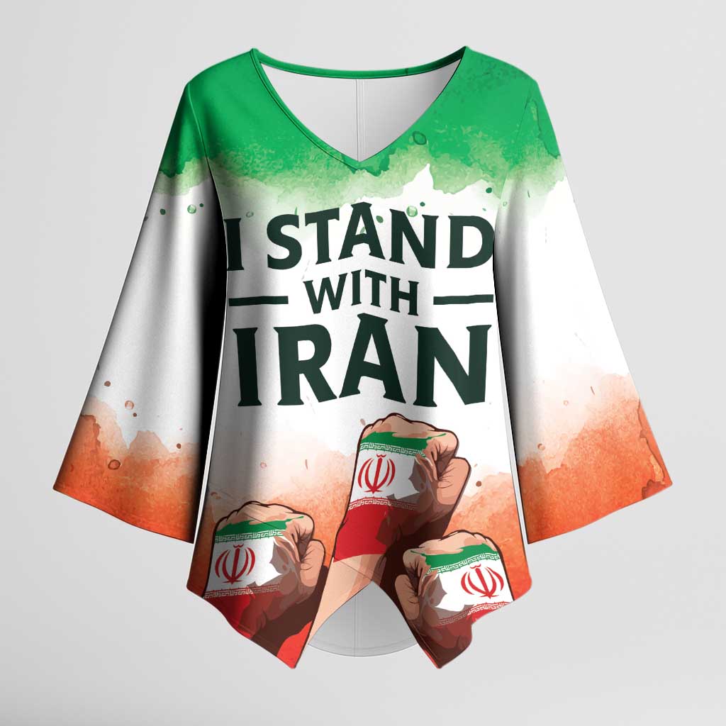 I Stand With Iran Personalized Kimono Sleeve Blouse Freedom for the Iranian People
