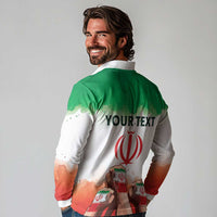 I Stand With Iran Personalized Long Sleeve Polo Shirt Freedom for the Iranian People