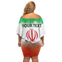 I Stand With Iran Personalized Off Shoulder Short Dress Freedom for the Iranian People