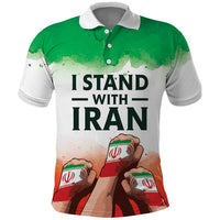 I Stand With Iran Personalized Polo Shirt Freedom for the Iranian People