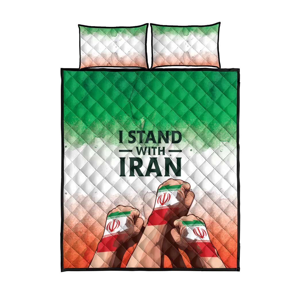 I Stand With Iran Quilt Bed Set Freedom for the Iranian People