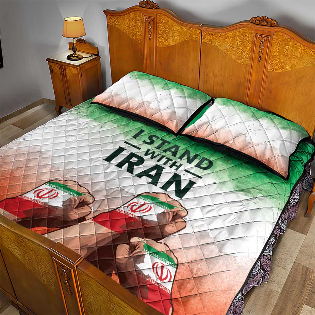 I Stand With Iran Quilt Bed Set Freedom for the Iranian People