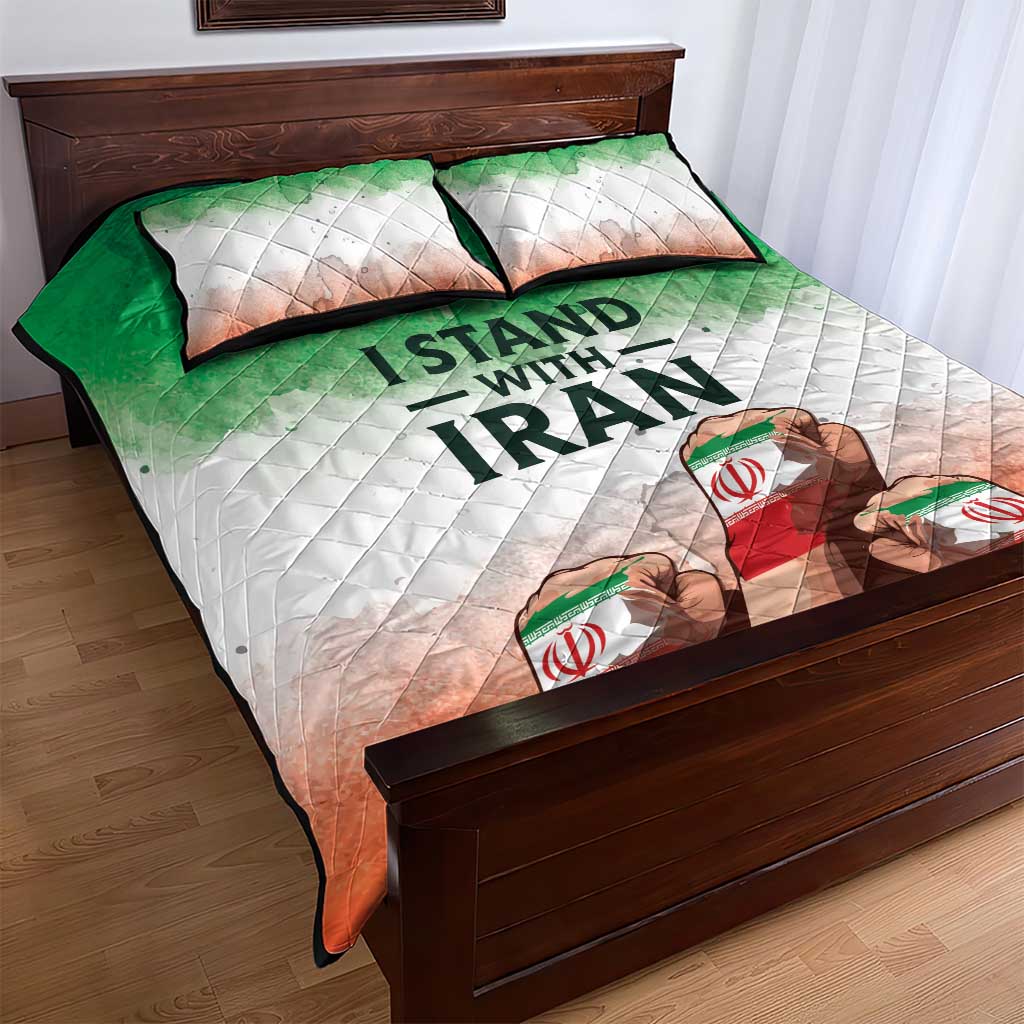 I Stand With Iran Quilt Bed Set Freedom for the Iranian People
