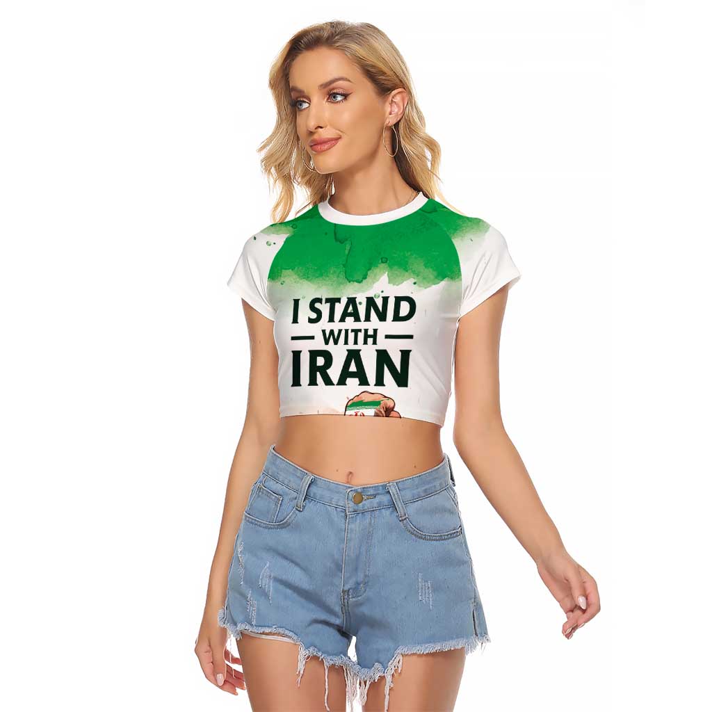 I Stand With Iran Personalized Raglan Cropped T Shirt Freedom for the Iranian People