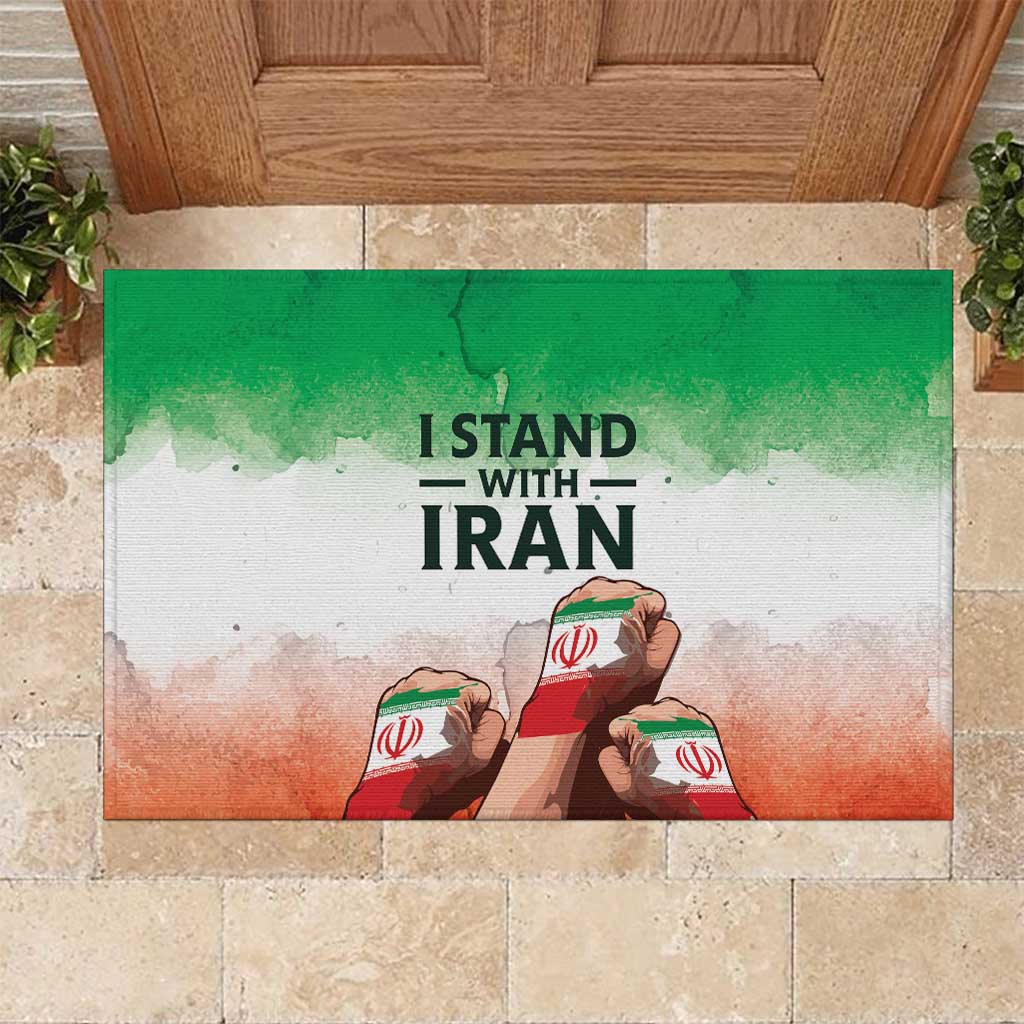 I Stand With Iran Rubber Doormat Freedom for the Iranian People