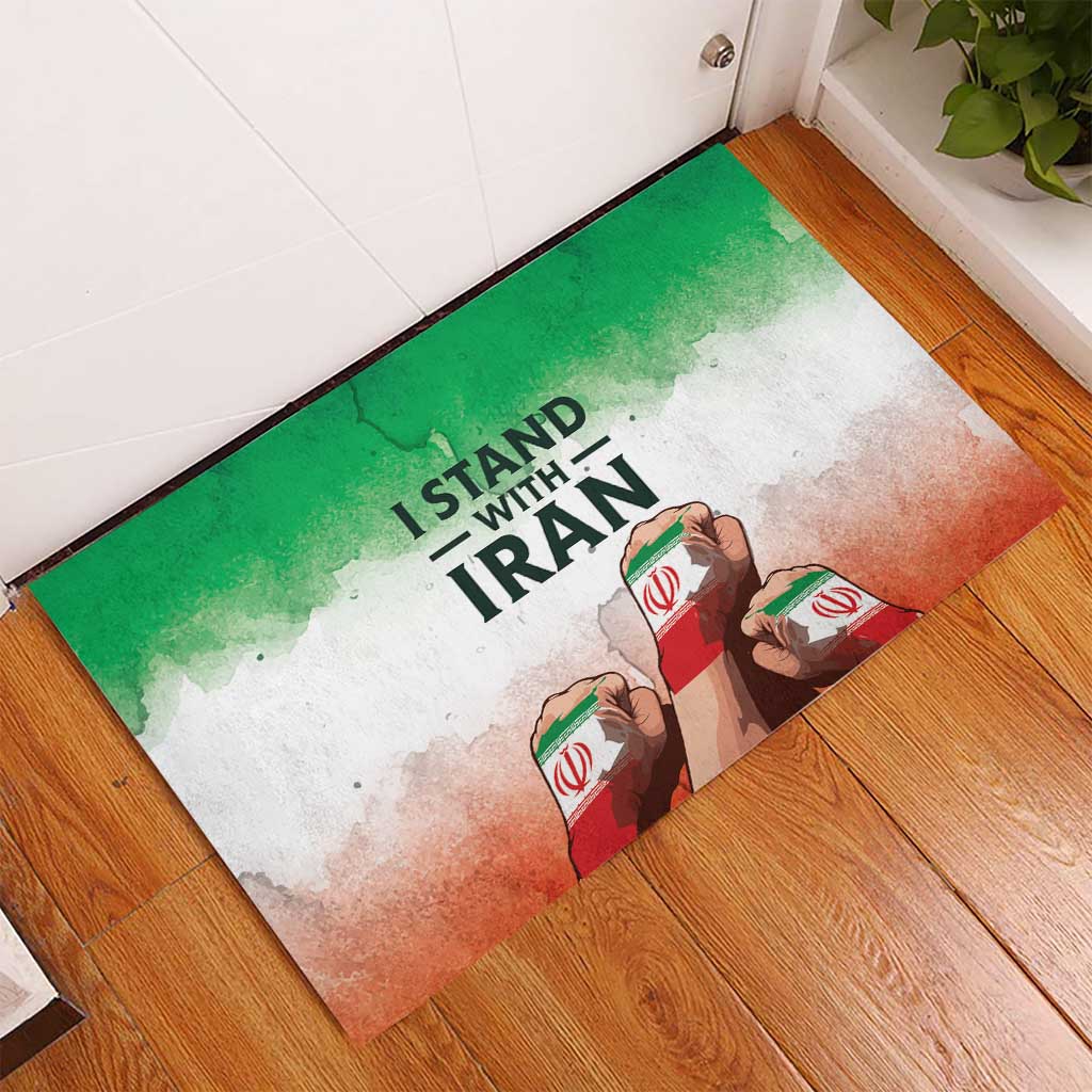 I Stand With Iran Rubber Doormat Freedom for the Iranian People