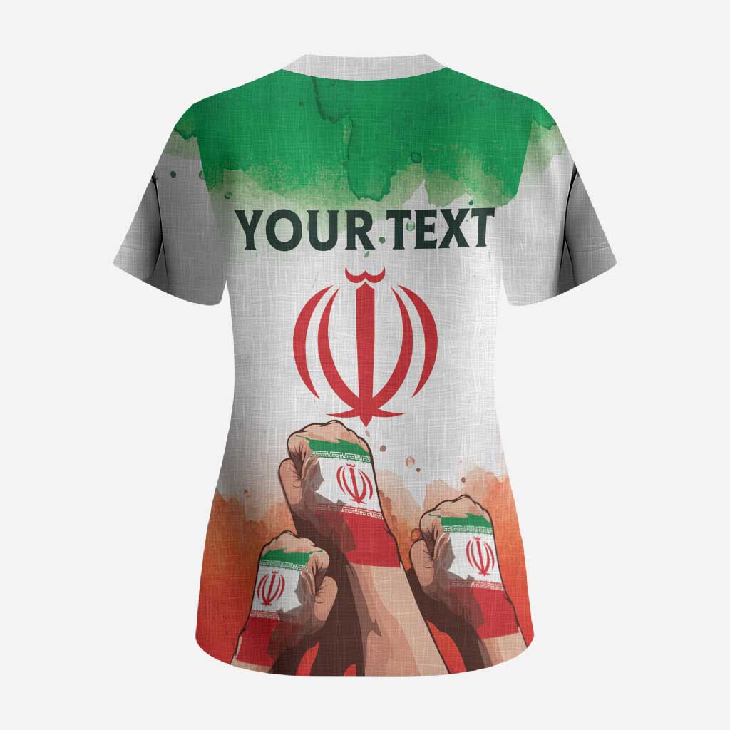 I Stand With Iran Personalized Scrub Top Freedom for the Iranian People