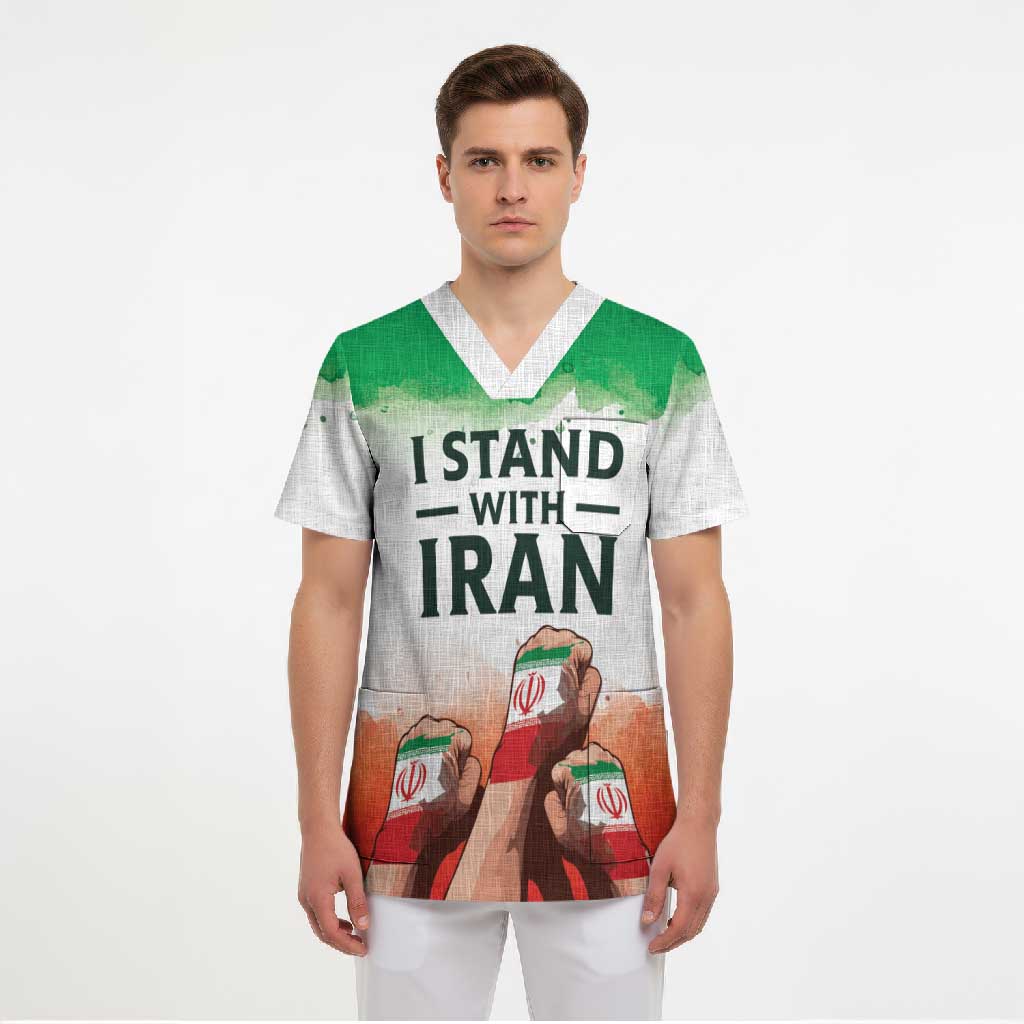 I Stand With Iran Personalized Scrub Top Freedom for the Iranian People