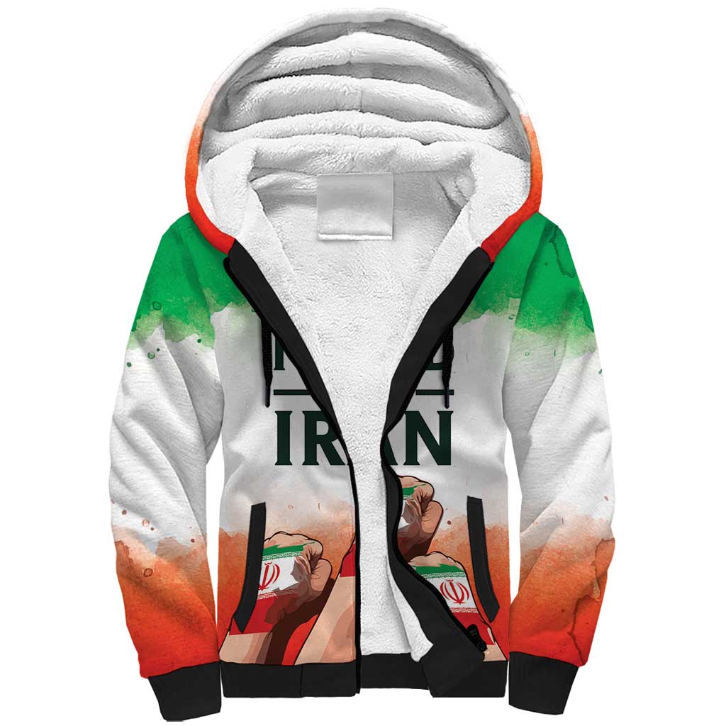 I Stand With Iran Personalized Sherpa Hoodie Freedom for the Iranian People