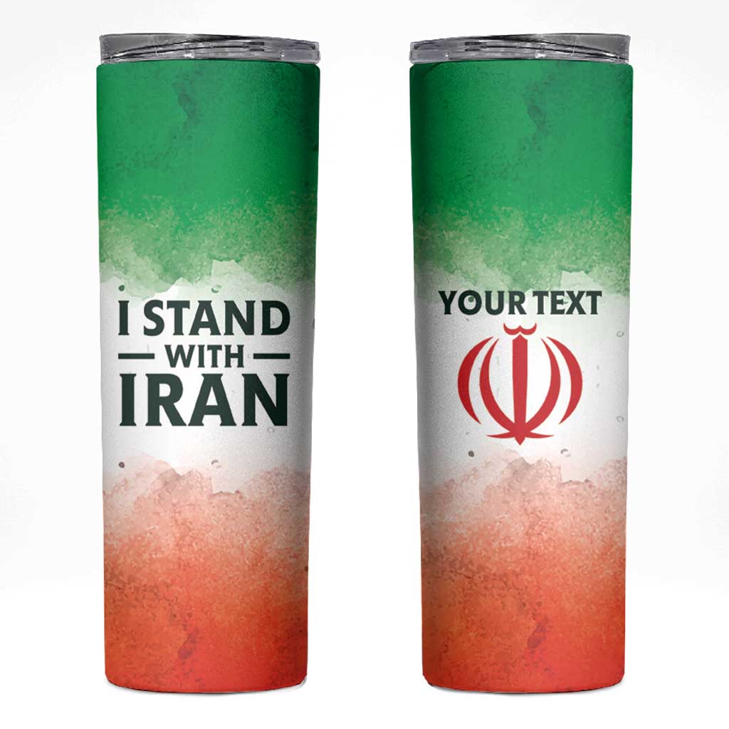 I Stand With Iran Personalized Skinny Tumbler Freedom for the Iranian People