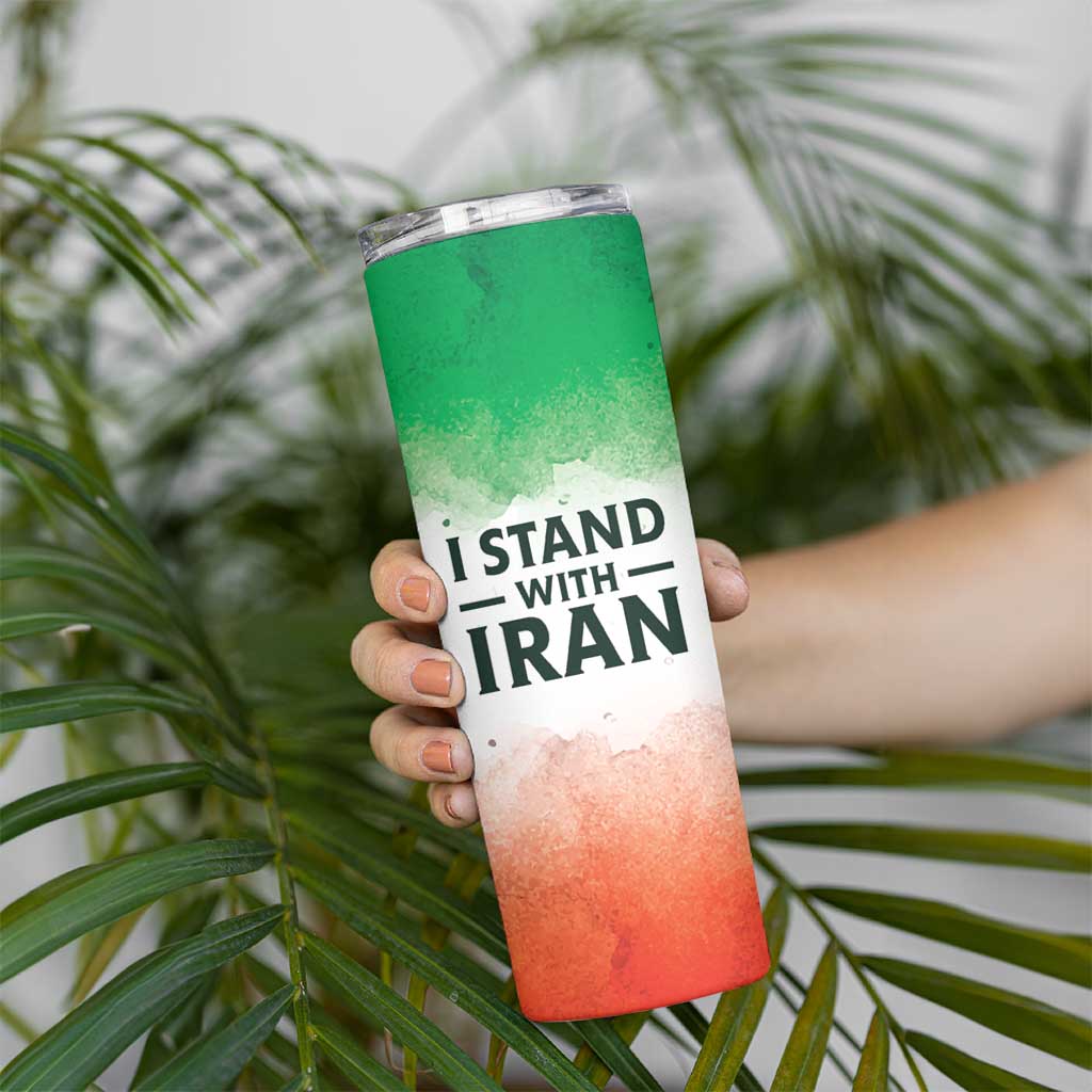 I Stand With Iran Personalized Skinny Tumbler Freedom for the Iranian People