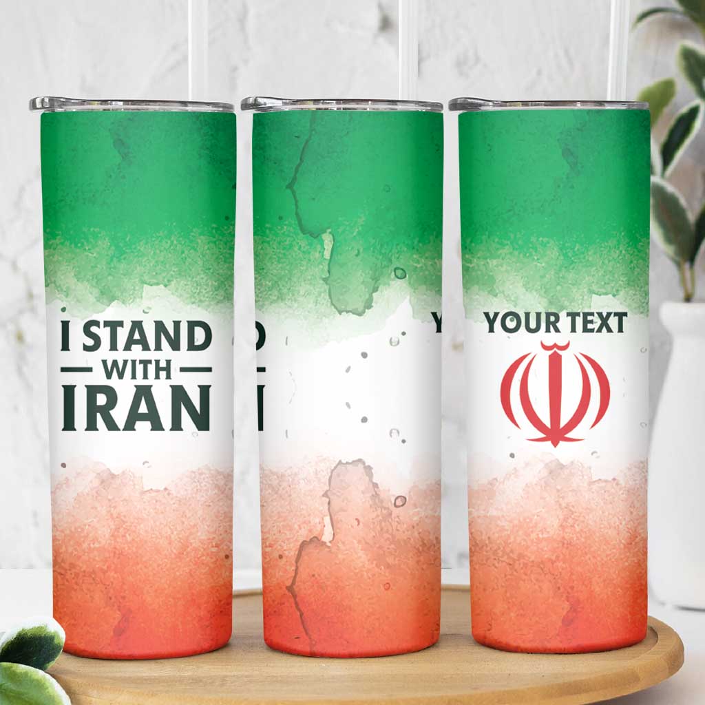 I Stand With Iran Personalized Skinny Tumbler Freedom for the Iranian People