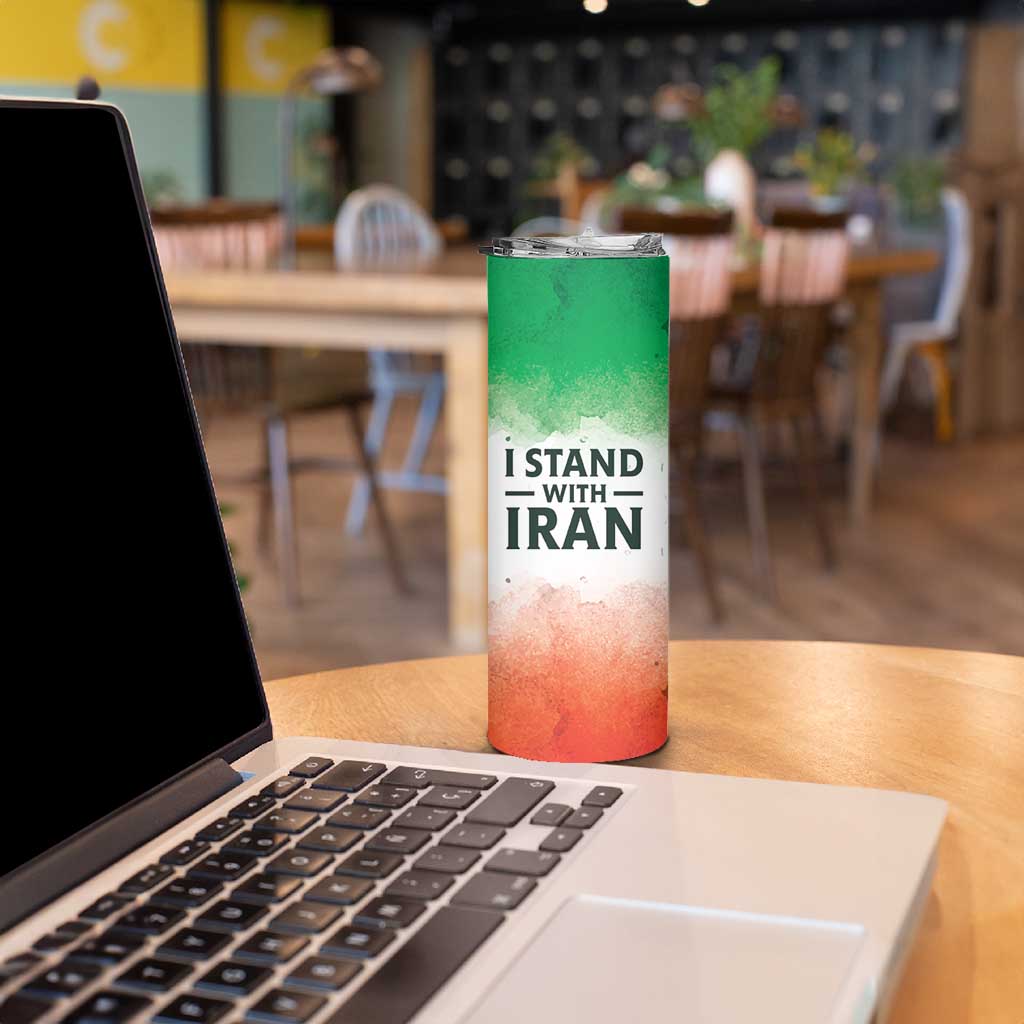 I Stand With Iran Personalized Skinny Tumbler Freedom for the Iranian People