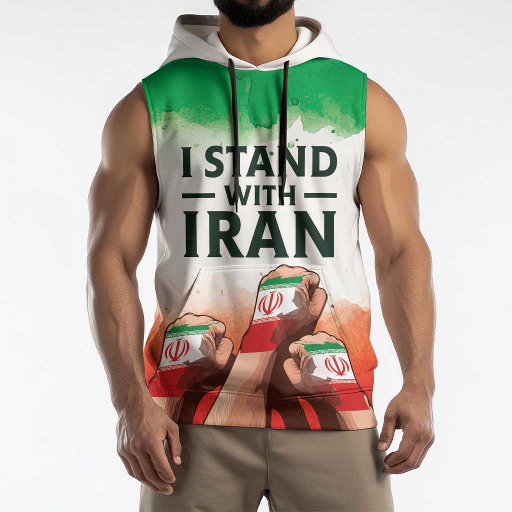 I Stand With Iran Personalized Sleeveless Hoodie Freedom for the Iranian People