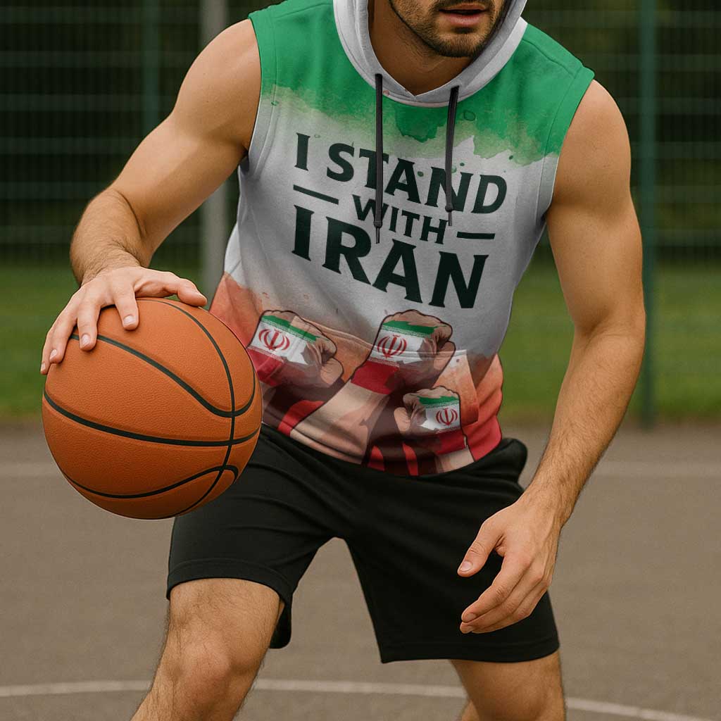 I Stand With Iran Personalized Sleeveless Hoodie Freedom for the Iranian People