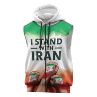 I Stand With Iran Personalized Sleeveless Zip Hoodie Freedom for the Iranian People