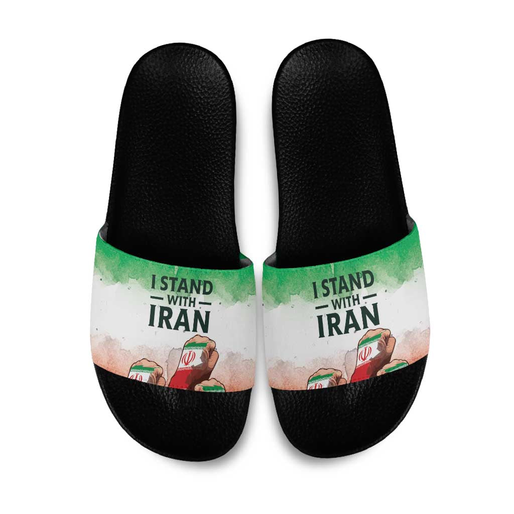 I Stand With Iran Slide Sandals Freedom for the Iranian People