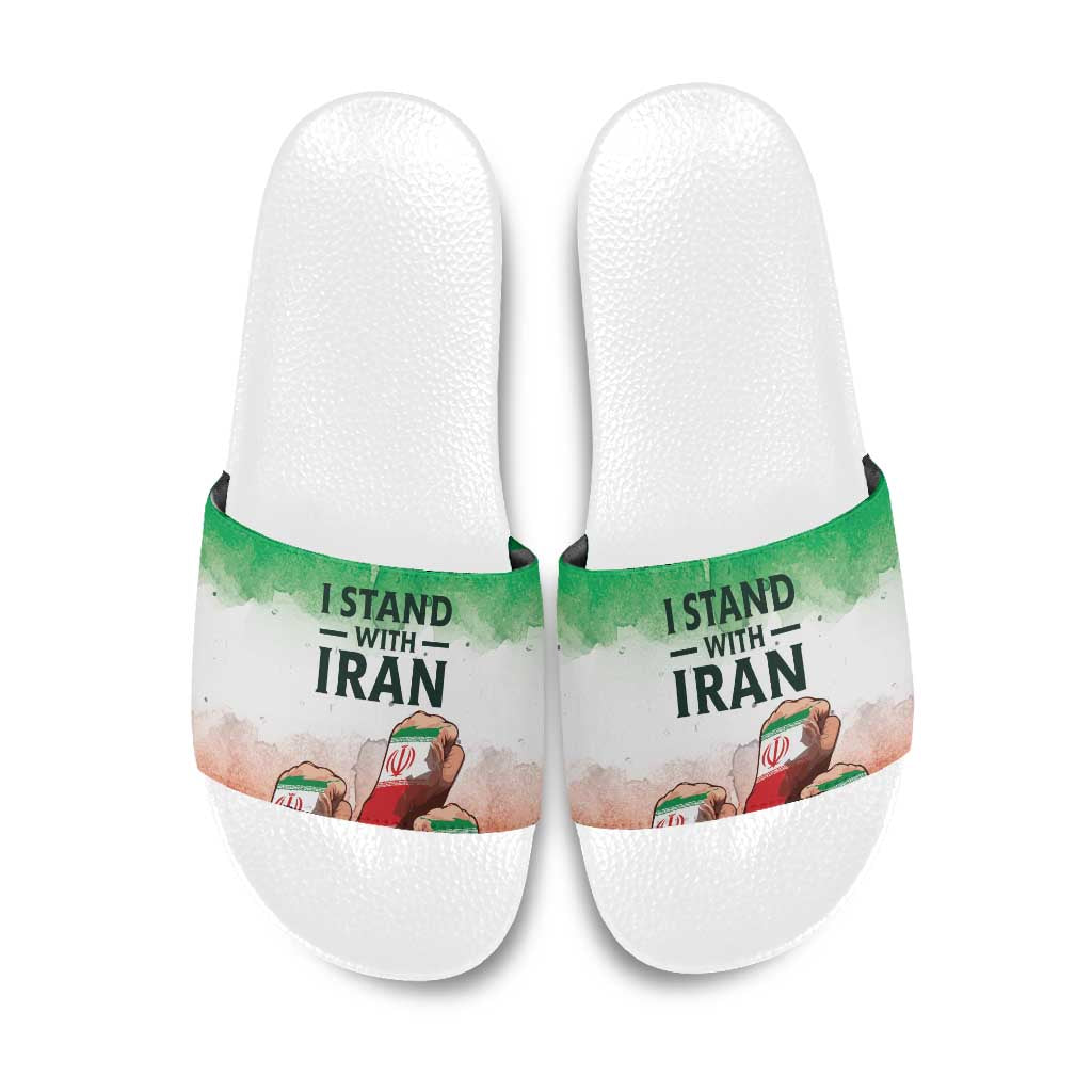 I Stand With Iran Slide Sandals Freedom for the Iranian People