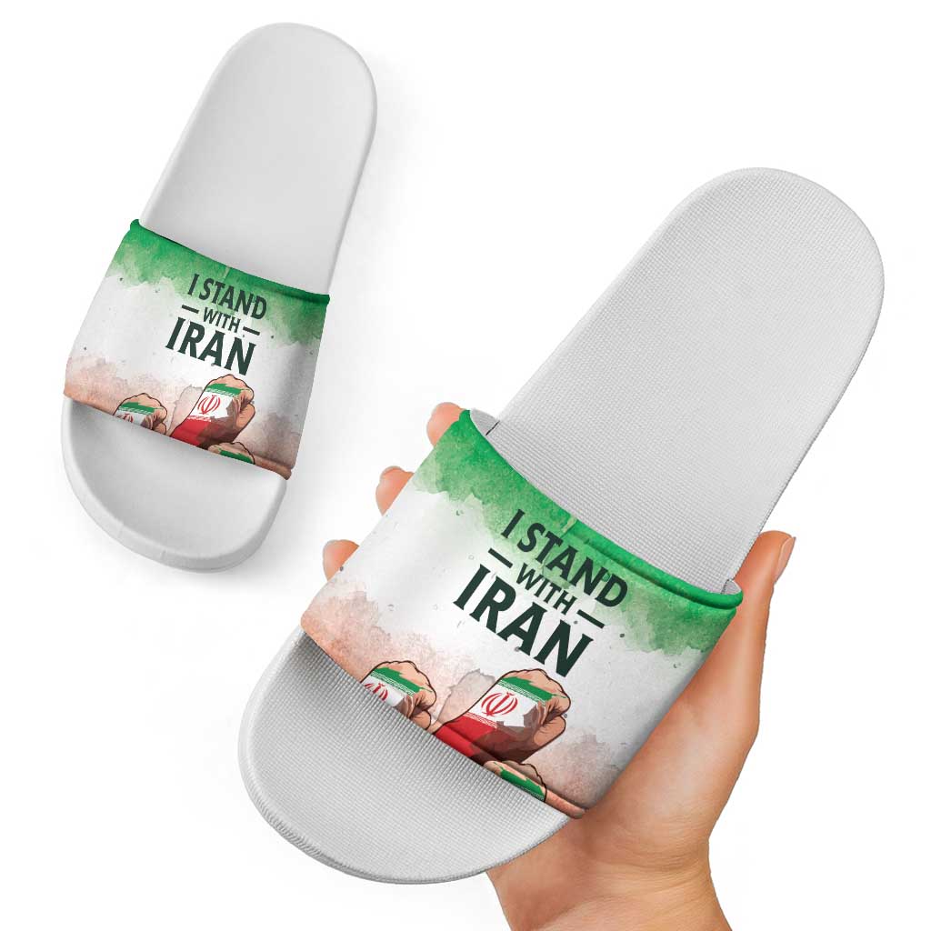 I Stand With Iran Slide Sandals Freedom for the Iranian People