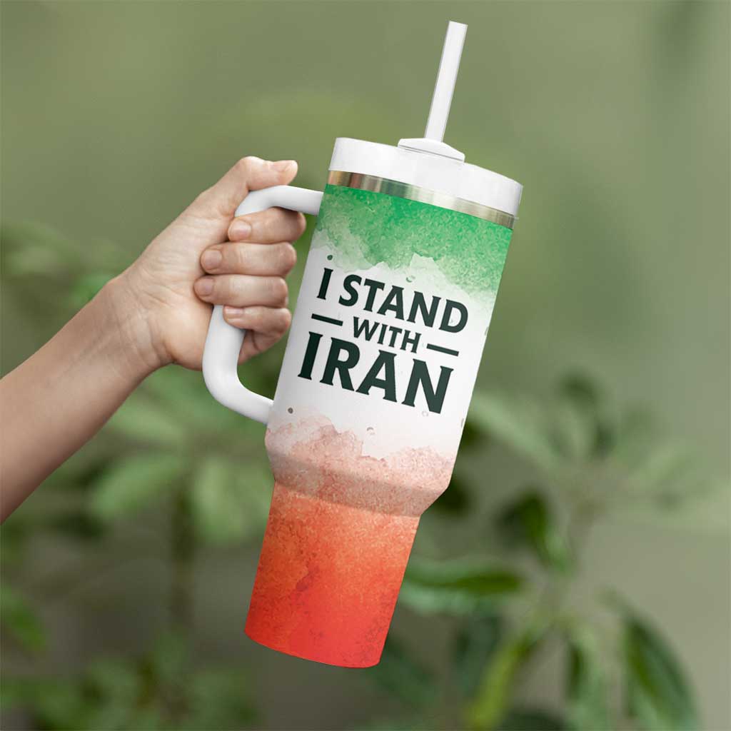 I Stand With Iran Personalized Tumbler With Handle Freedom for the Iranian People