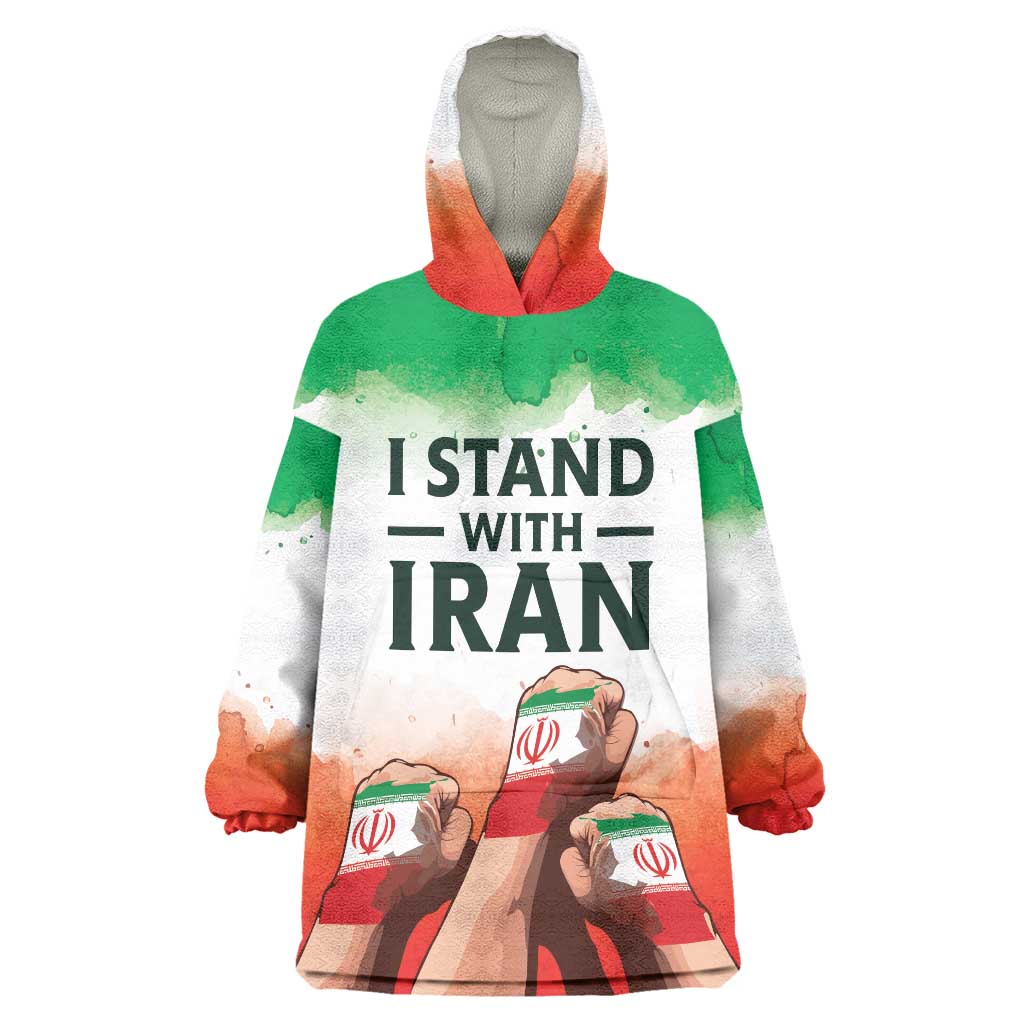 I Stand With Iran Personalized Wearable Blanket Hoodie Freedom for the Iranian People
