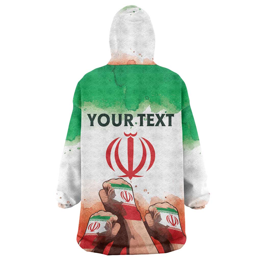 I Stand With Iran Personalized Wearable Blanket Hoodie Freedom for the Iranian People