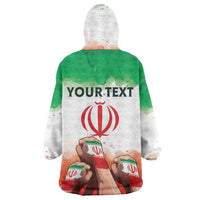 I Stand With Iran Personalized Wearable Blanket Hoodie Freedom for the Iranian People