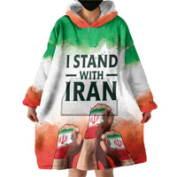 I Stand With Iran Personalized Wearable Blanket Hoodie Freedom for the Iranian People