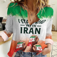 I Stand With Iran Personalized Women Casual Shirt Freedom for the Iranian People