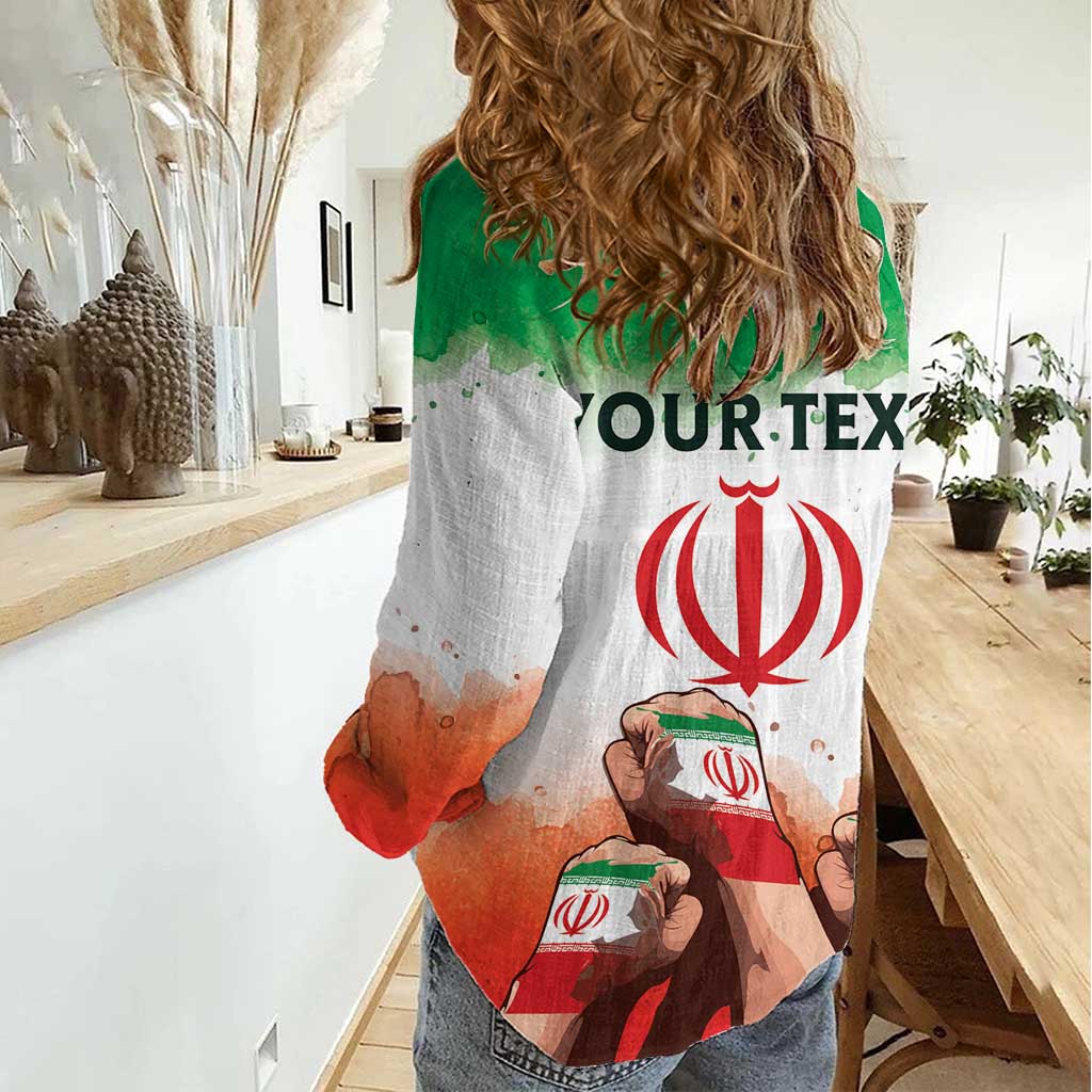 I Stand With Iran Personalized Women Casual Shirt Freedom for the Iranian People