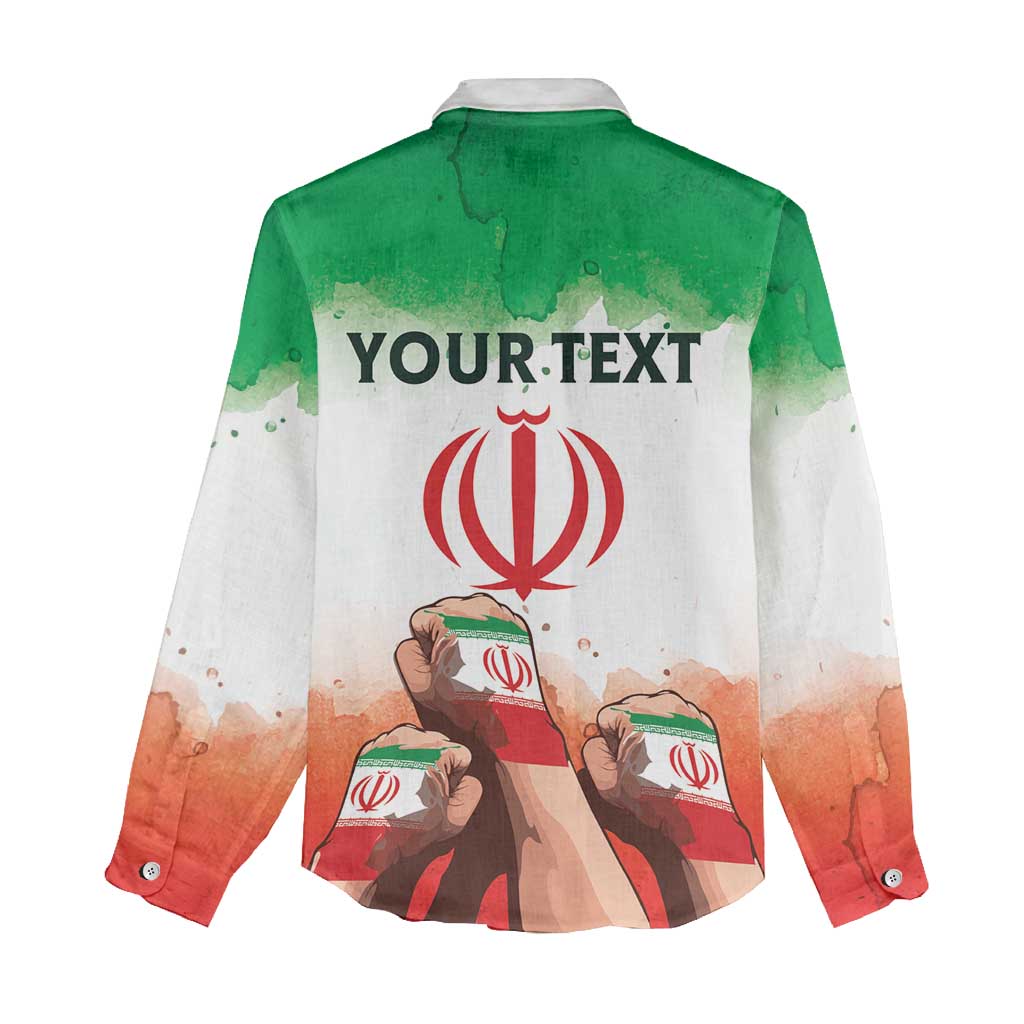 I Stand With Iran Personalized Women Casual Shirt Freedom for the Iranian People