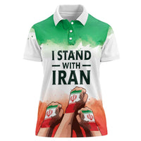 I Stand With Iran Personalized Women Polo Shirt Freedom for the Iranian People
