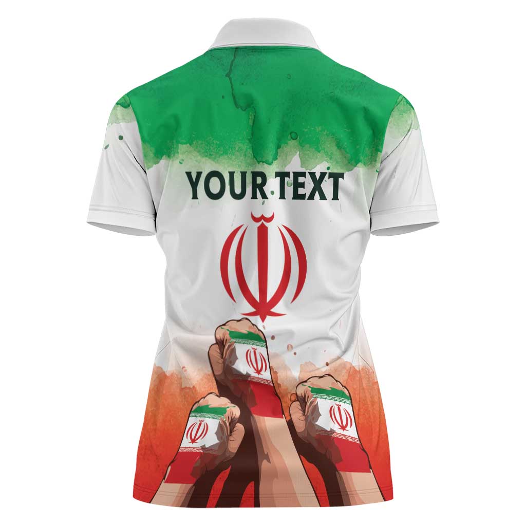 I Stand With Iran Personalized Women Polo Shirt Freedom for the Iranian People