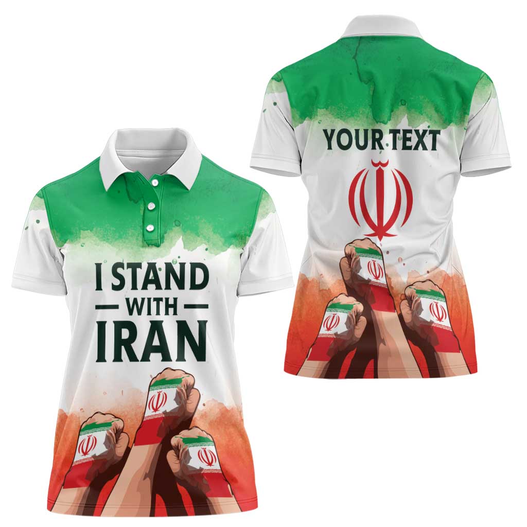 I Stand With Iran Personalized Women Polo Shirt Freedom for the Iranian People