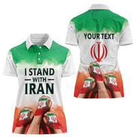 I Stand With Iran Personalized Women Polo Shirt Freedom for the Iranian People