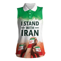 I Stand With Iran Personalized Women Sleeveless Polo Shirt Freedom for the Iranian People