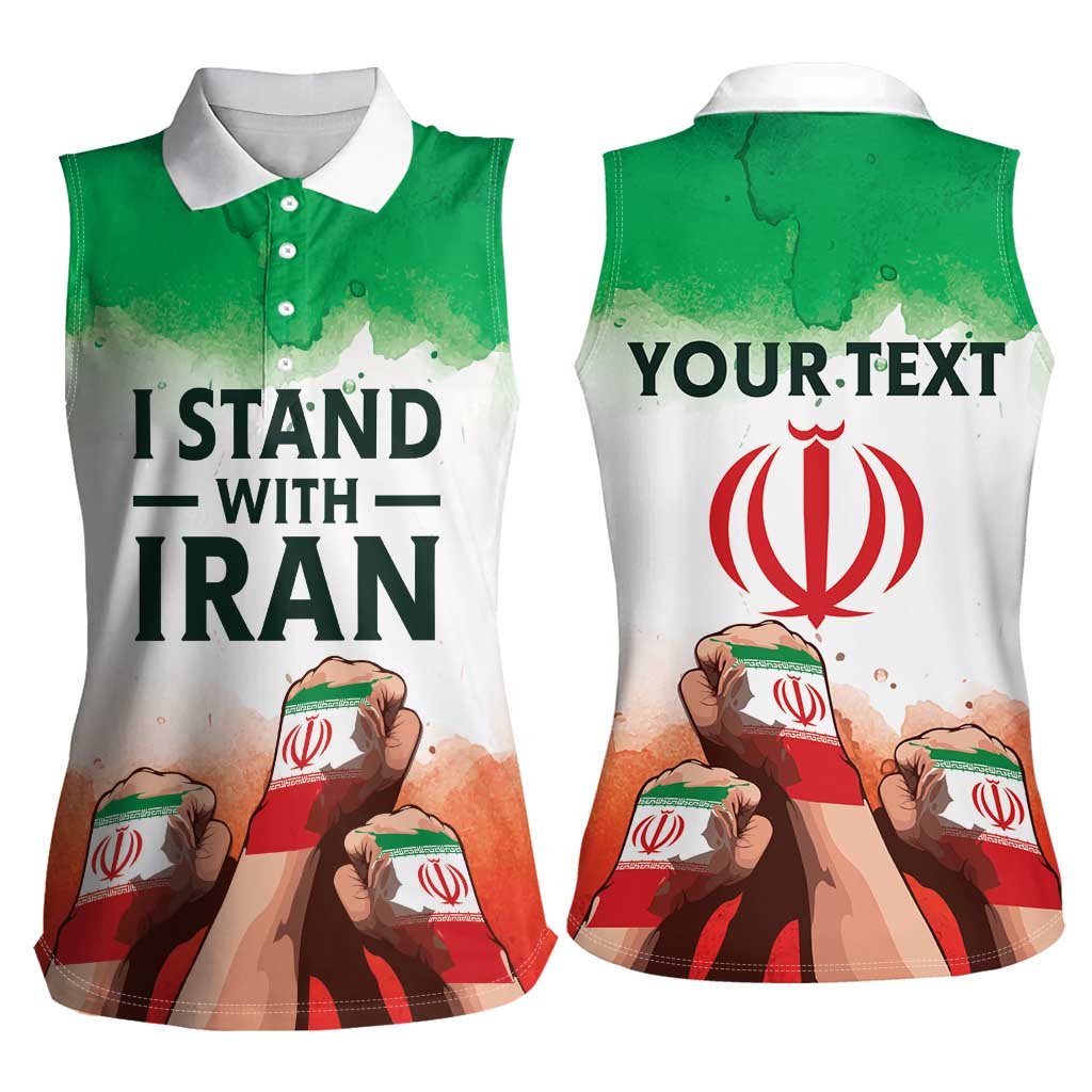 I Stand With Iran Personalized Women Sleeveless Polo Shirt Freedom for the Iranian People