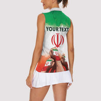 I Stand With Iran Personalized Women Sleeveless Polo Shirt Freedom for the Iranian People