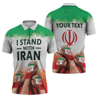 I Stand With Iran Personalized Zipper Polo Shirt Freedom for the Iranian People