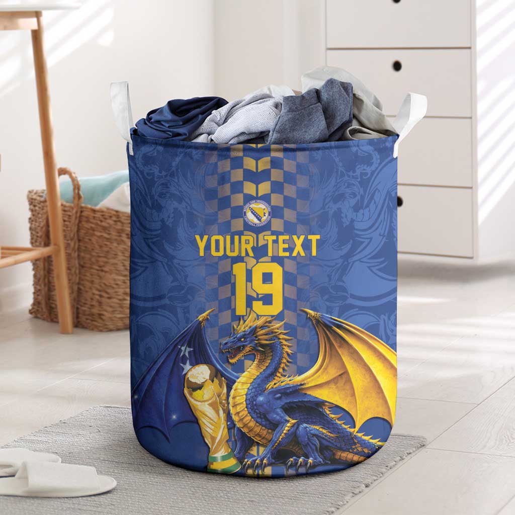 Custom World Football Bosnia and Herzegovina Laundry Basket Go Zmajevi Dragons Road To 2026