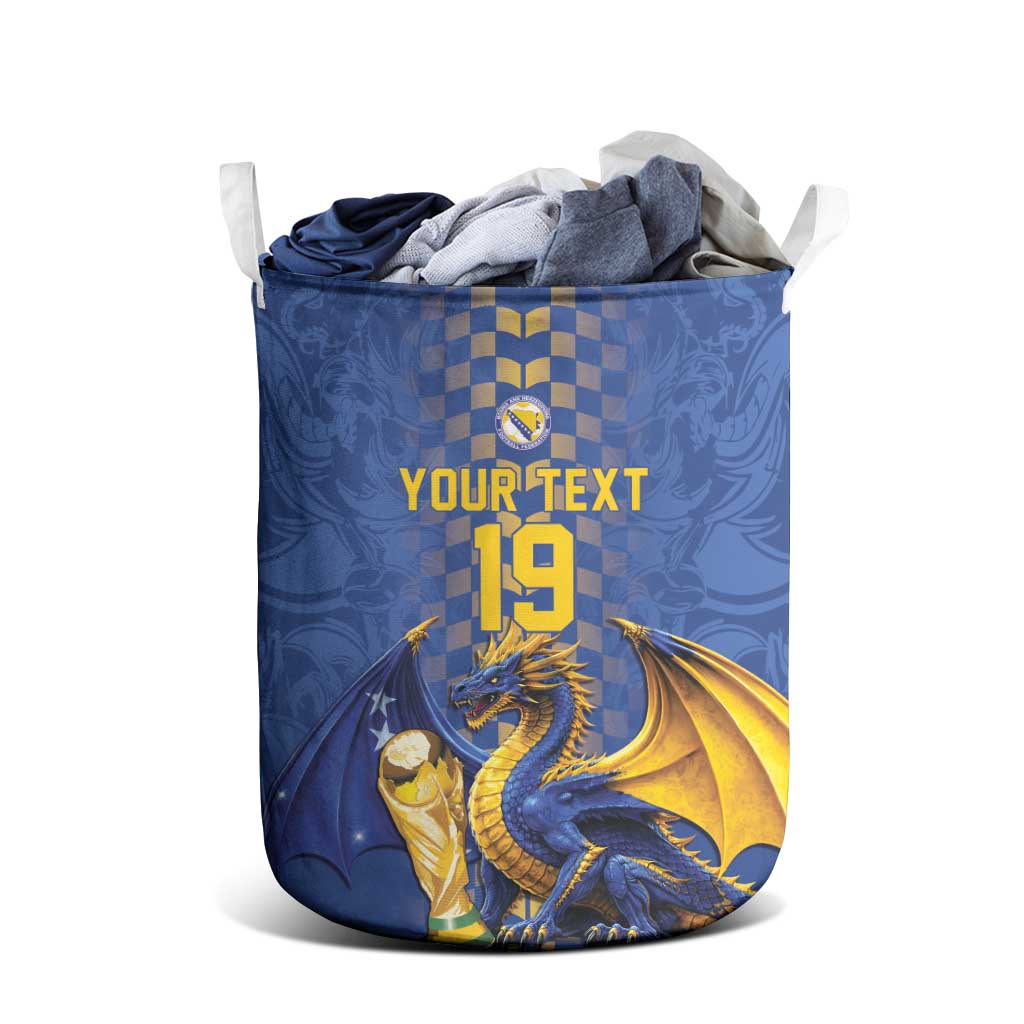 Custom World Football Bosnia and Herzegovina Laundry Basket Go Zmajevi Dragons Road To 2026