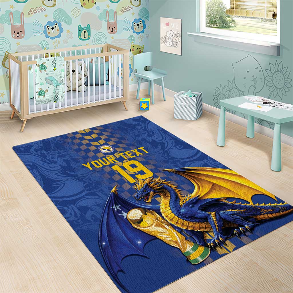 Custom World Football Bosnia and Herzegovina Area Rug Go Zmajevi Dragons Road To 2026