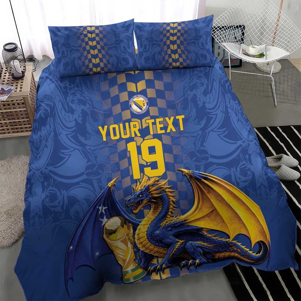 Custom World Football Bosnia and Herzegovina Bedding Set Go Zmajevi Dragons Road To 2026